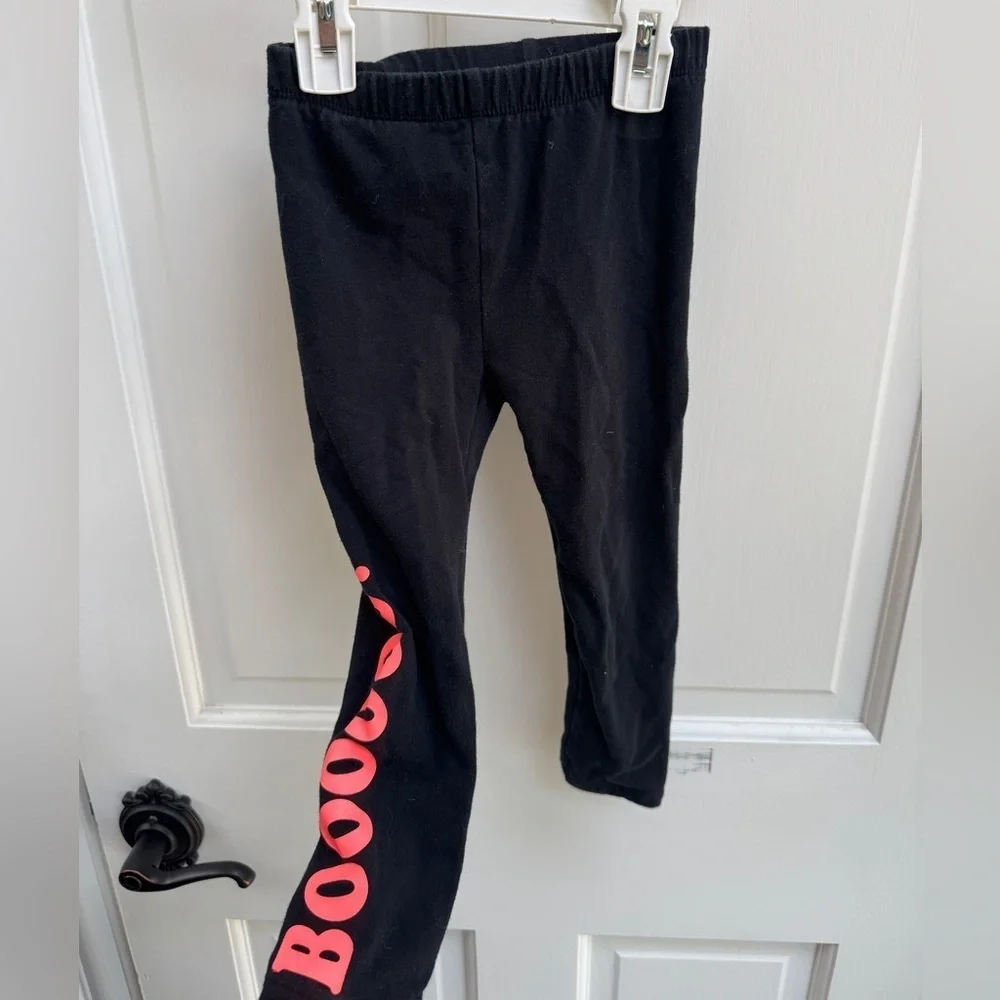 GAP 3T Girls Black and Orange Boo Halloween Stretchy Leggings Pants